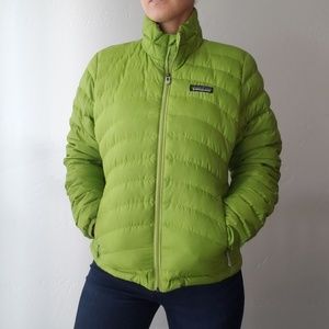 lime green puffer jacket women's